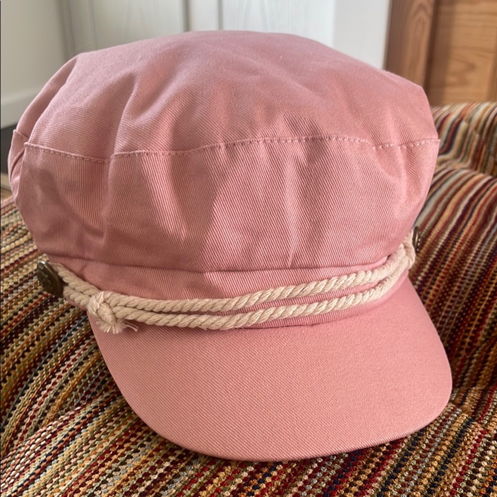 David and Young Pink Newsboy Hat with Rope Detail